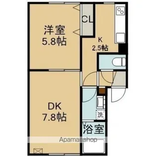 レモンハイツ山の手【1階】の間取り
